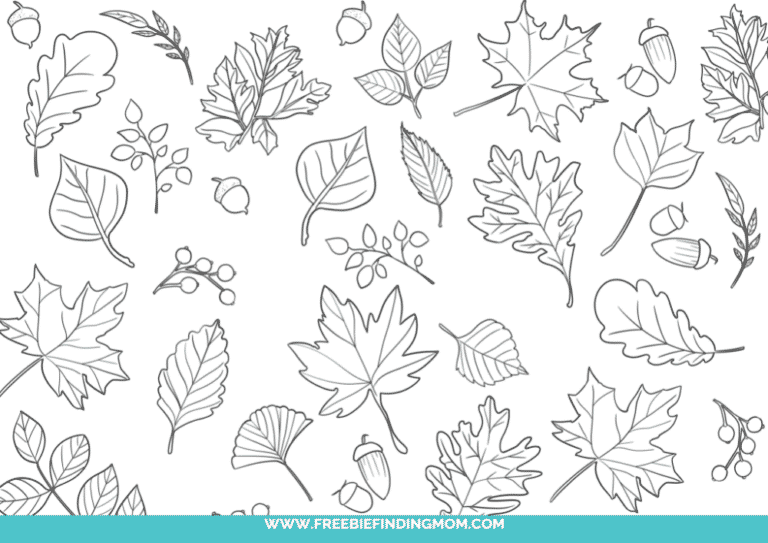 4 Free Printable Fall Leaves Coloring Pages