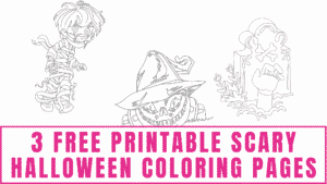 3 Free Printable Scary Halloween Coloring Pages