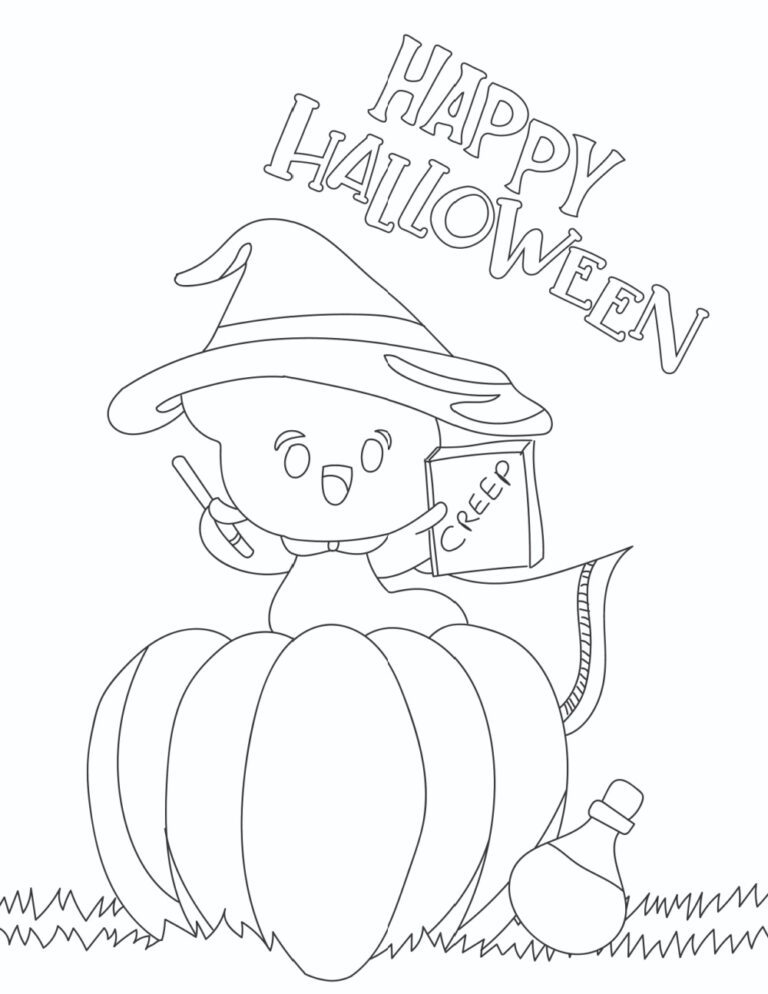 Happy Halloween Coloring Pages (Free Printables) - Freebie Finding Mom