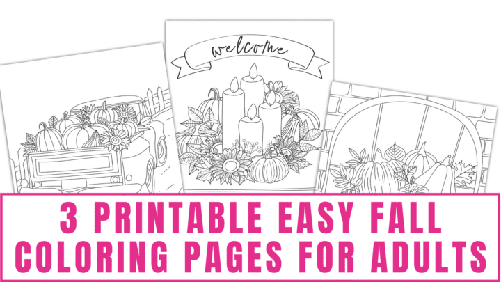 3 Printable Easy Fall Coloring Pages for Adults