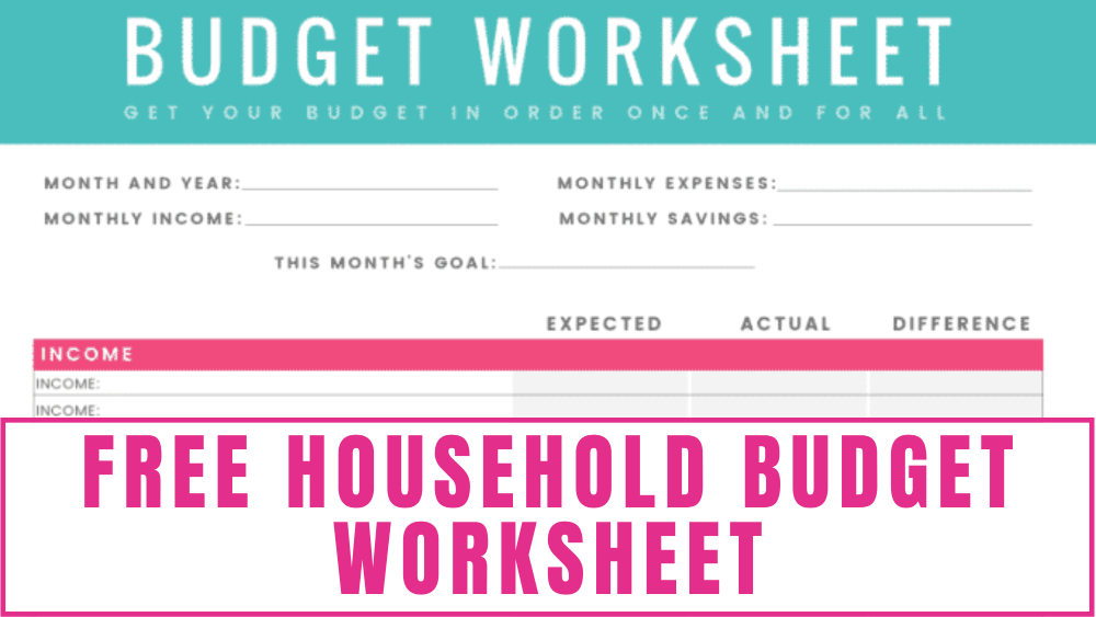 free household budget worksheet free household budget worksheet