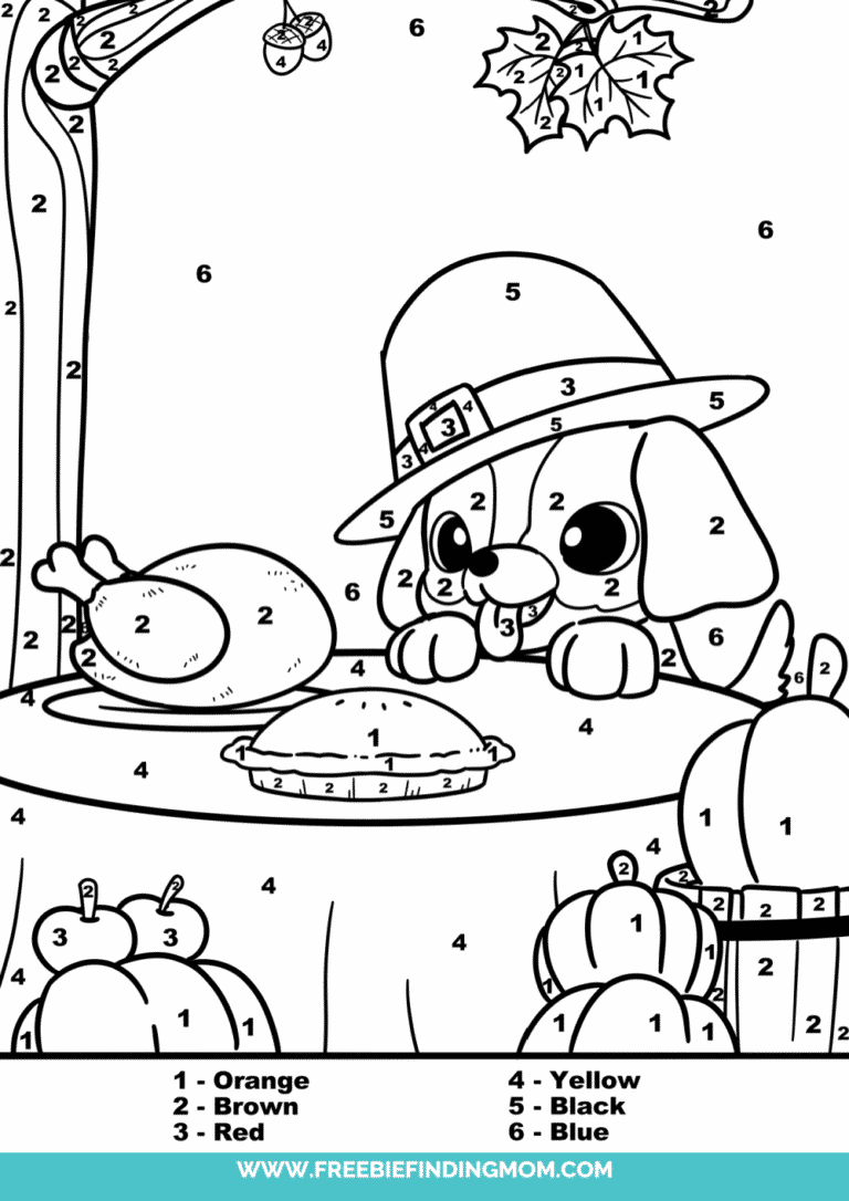 3 Free Thanksgiving Color by Number Printables