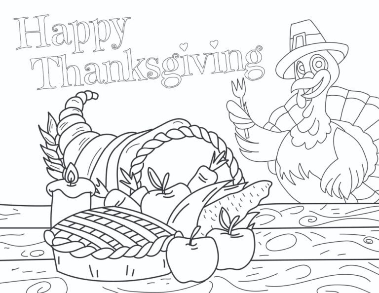 3 Printable Happy Thanksgiving Coloring Pages - Freebie Finding Mom