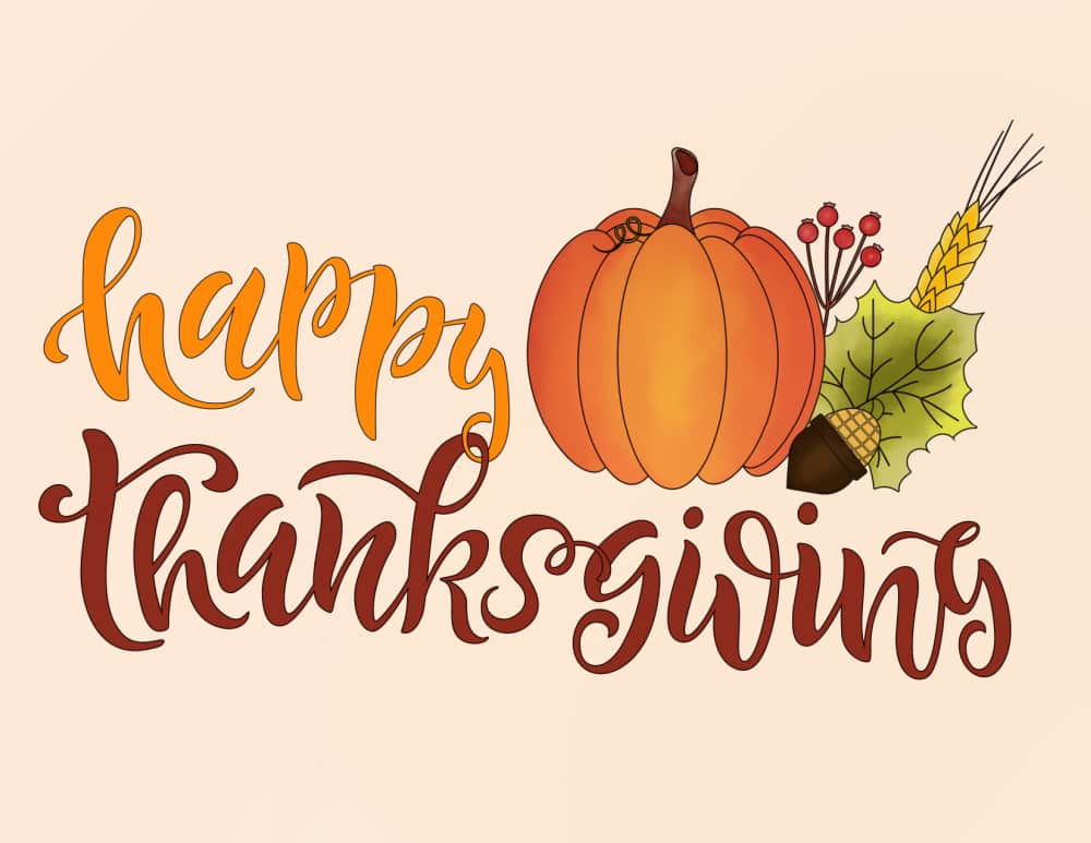 These classy free printable Happy Thanksgiving signs with pumpkins, berries and greenery is a subtle yet beautiful way to decorate your home for Thanksgiving.