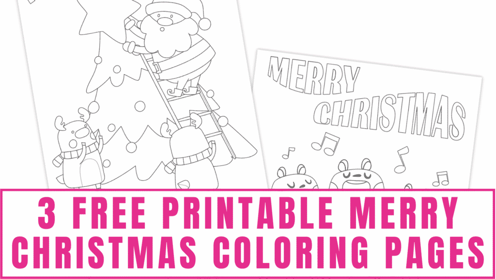 These free printable Merry Christmas coloring pages feature Christmas carolers, Santa, a decorated Christmas tree and Christmas snow globe. 