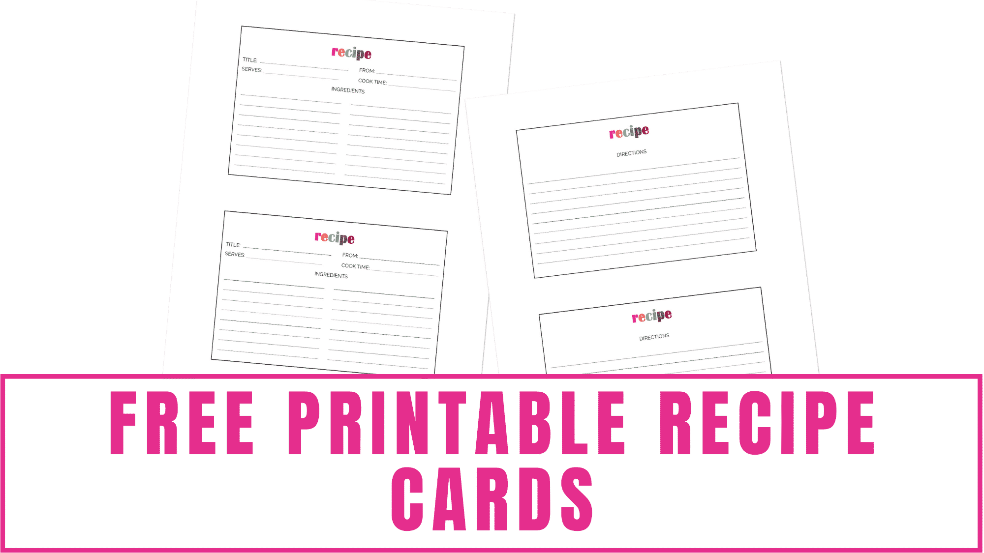 These free printable recipe cards are a great way to record and organize your recipes or to share recipes with friends and family.