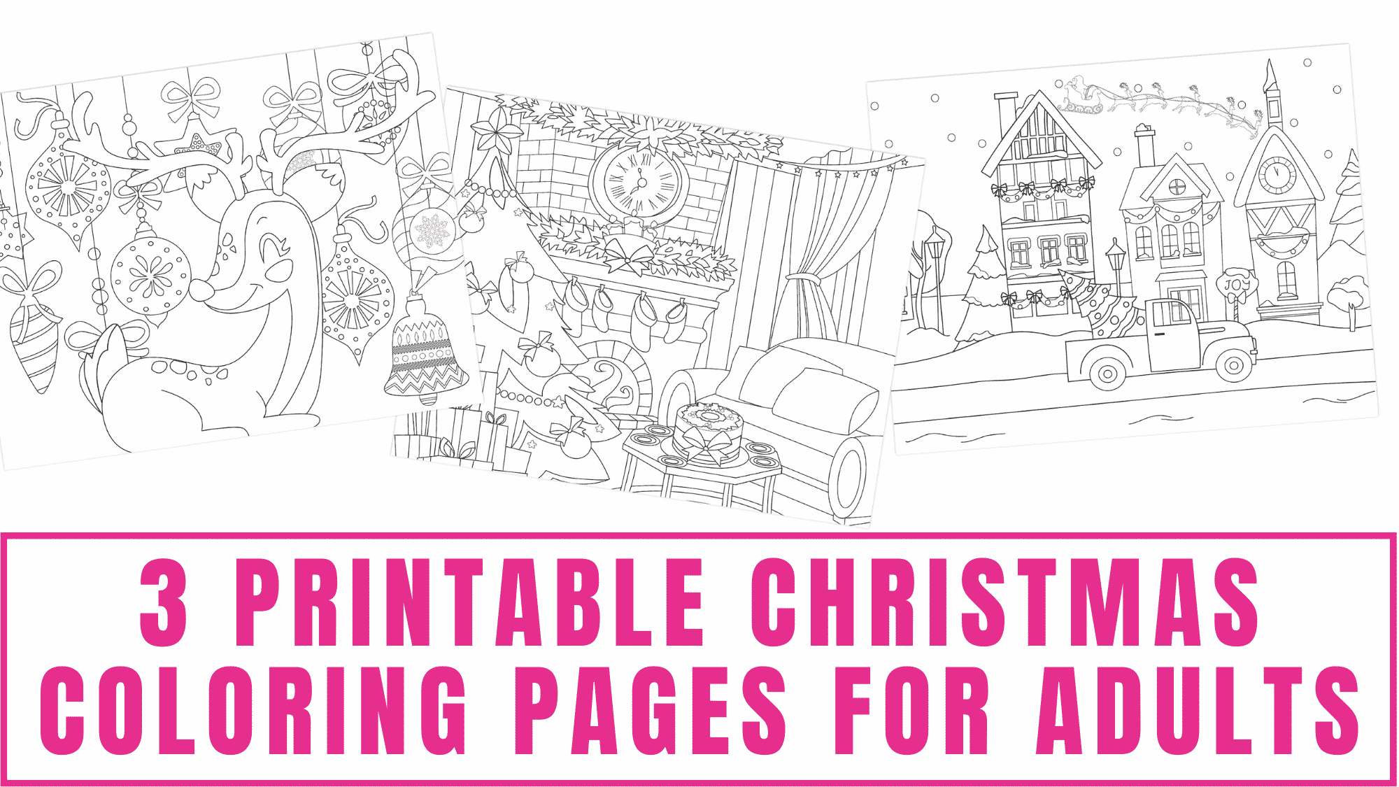 Decorating these beautiful printable Christmas coloring pages for adults is a relaxing way to spend an evening.