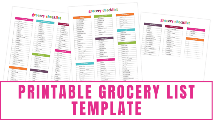 Printable Monthly Grocery Budget Template
