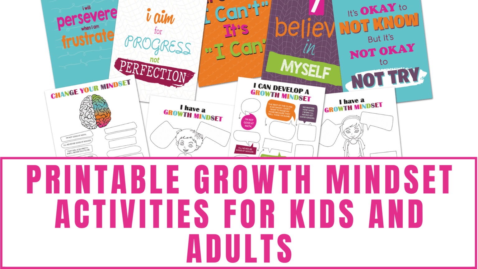Growth Mindset Activities For Kids and Adults Freebie Finding Mom
