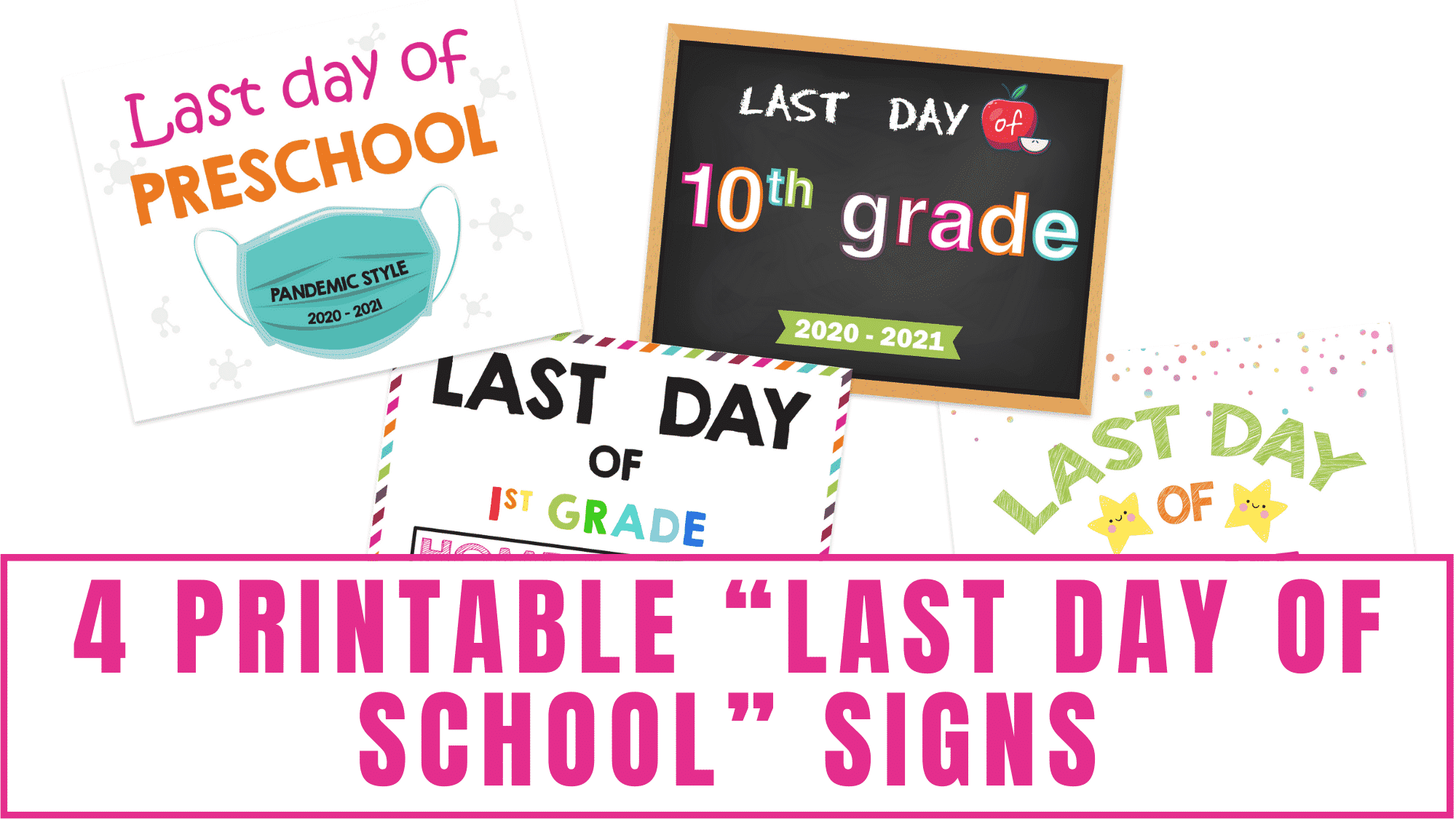 Using first day of school signs aren't the only time to use printable signs? Nope, the last day is just as important, so download these printable last day of school signs.