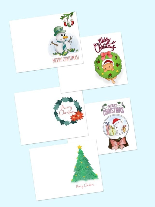 5 Free Printable Christmas Cards for Kids and Adults Story - Freebie ...