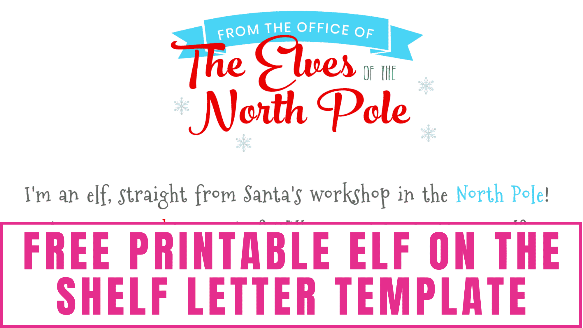 free printable Elf on the Shelf letter template