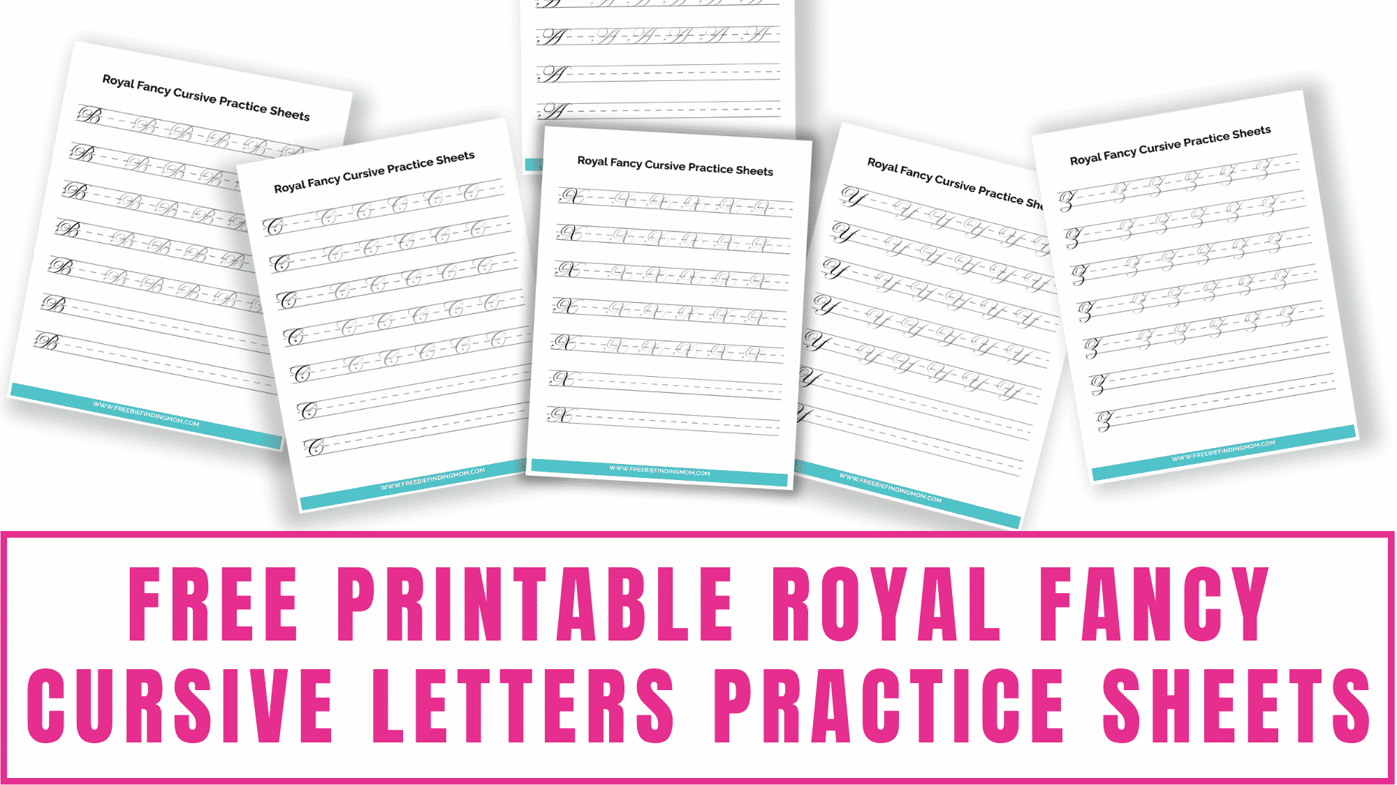 free printable royal fancy cursive letters practice sheets