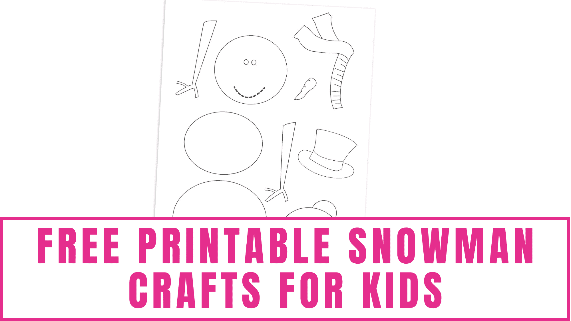 These may not be snowflake coloring pages, but these free printable snowman crafts for kids are still a fun winter themed activity for kids.