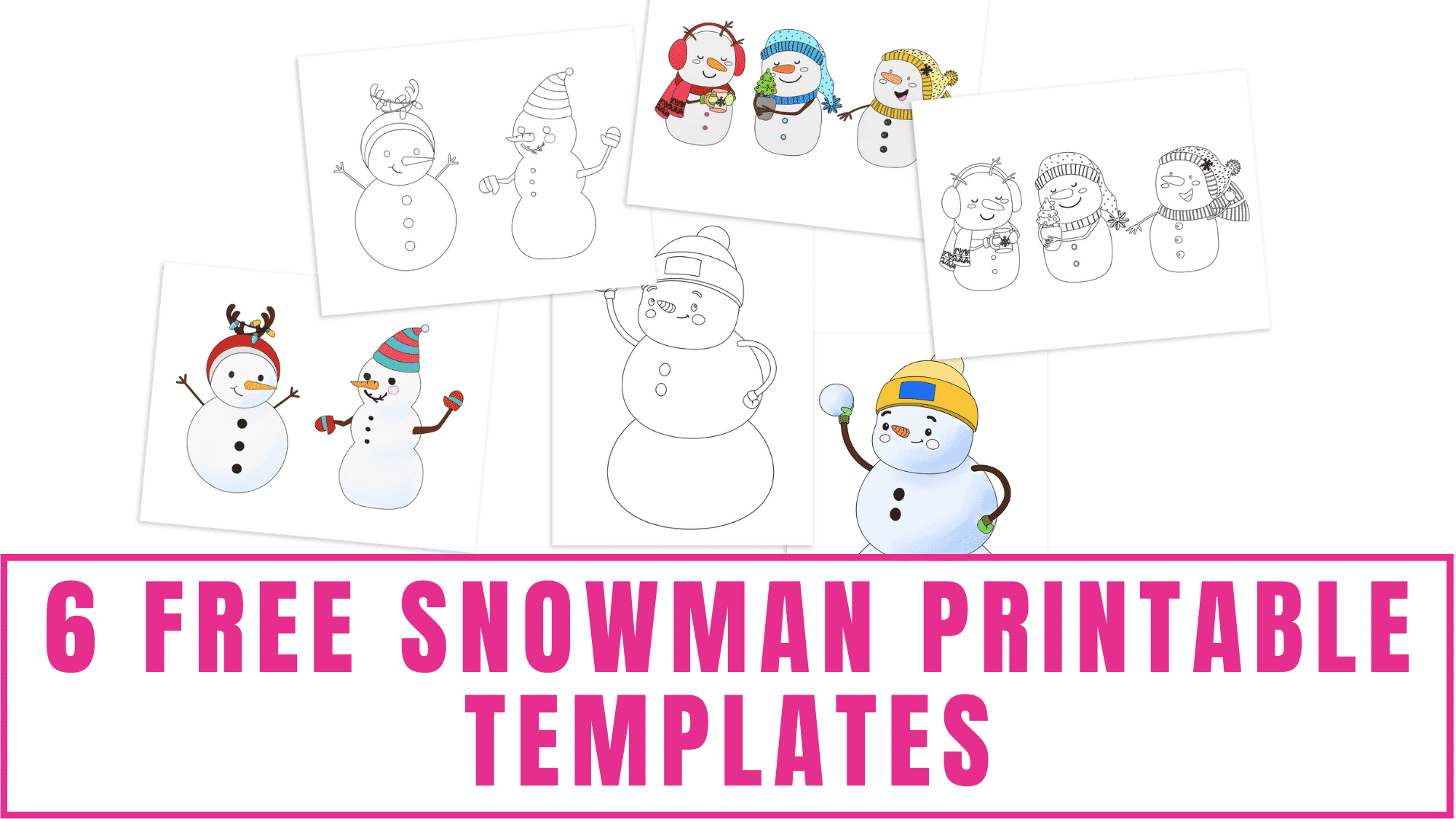 These free snowman printable templates are great to use in Christmas crafts for kids or as Christmas coloring pages.