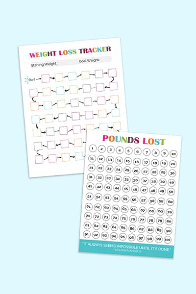 Cute Weight Loss Tracker Printable - Instant Download PDF