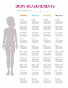 Female Printable Body Measurement Chart