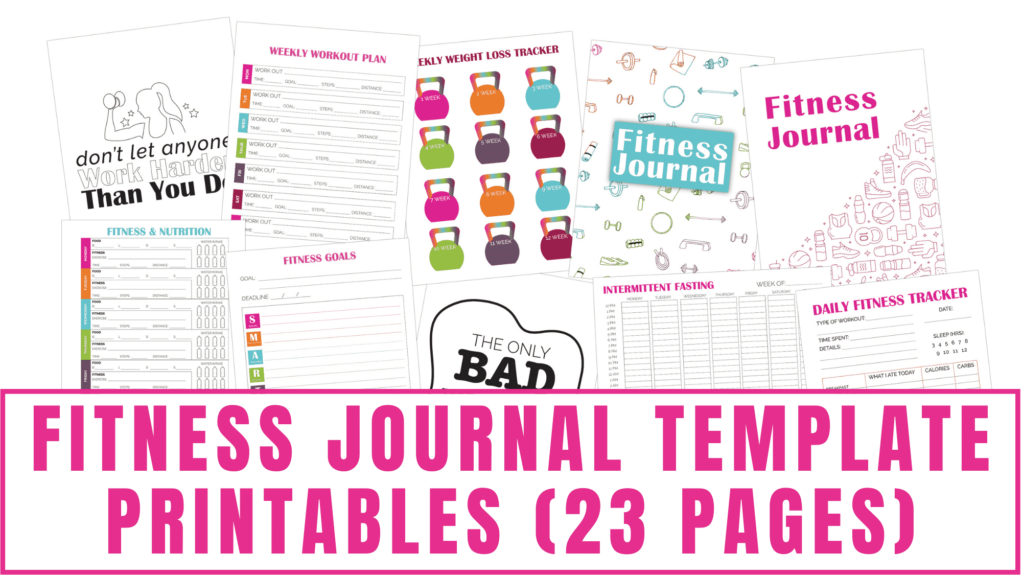 Free Printable Calorie Counter & Fitness Tracker