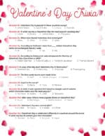 Valentine's Day Trivia Questions and Answers Printable