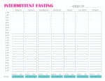 Printable Intermittent Fasting Schedule