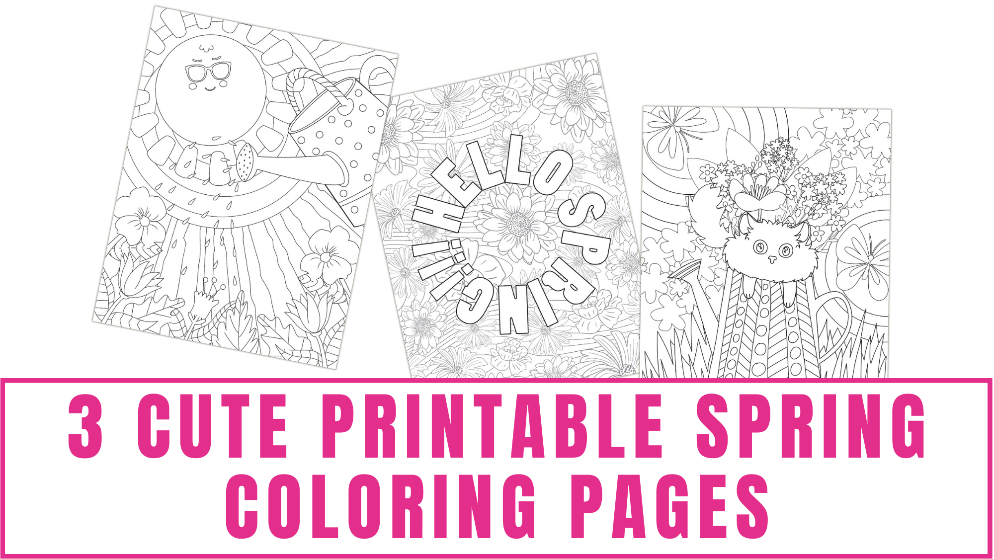 These cute printable spring coloring pages for kids and adults are a fun and relaxing activity for the entire family.