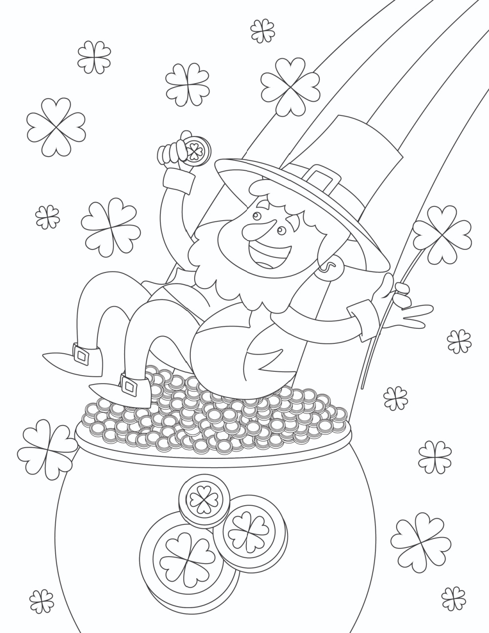 6 Free Printable Shamrock Coloring Pages - Freebie Finding Mom