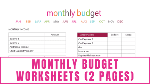 Printable Monthly Grocery Budget Template