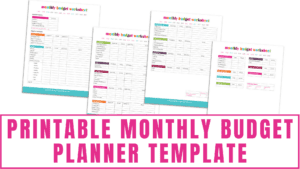 Printable Monthly Budget Planner Template