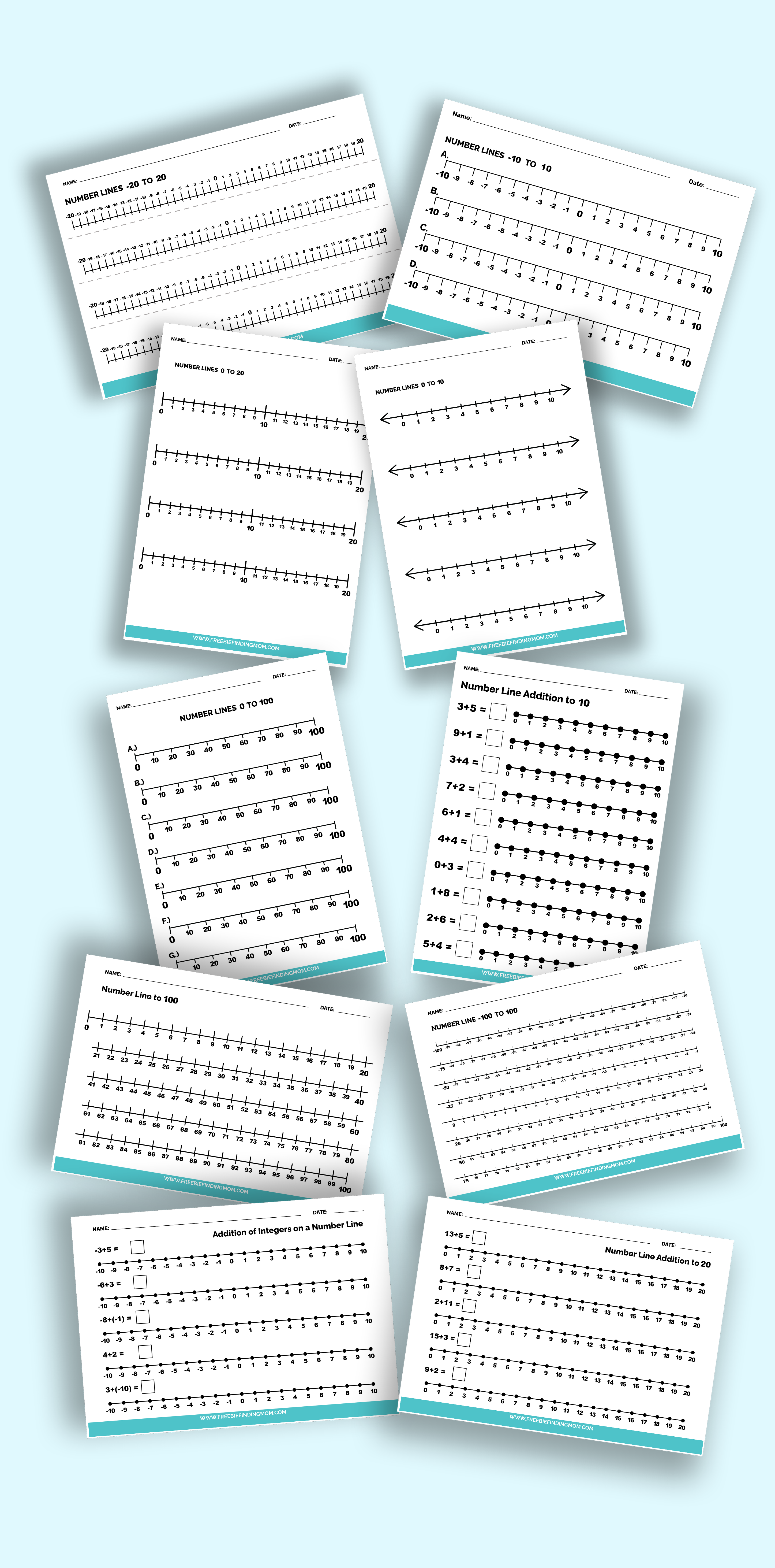 7 free integer number line printables freebie finding mom
