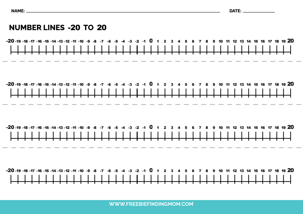 Integers Number Line Printable