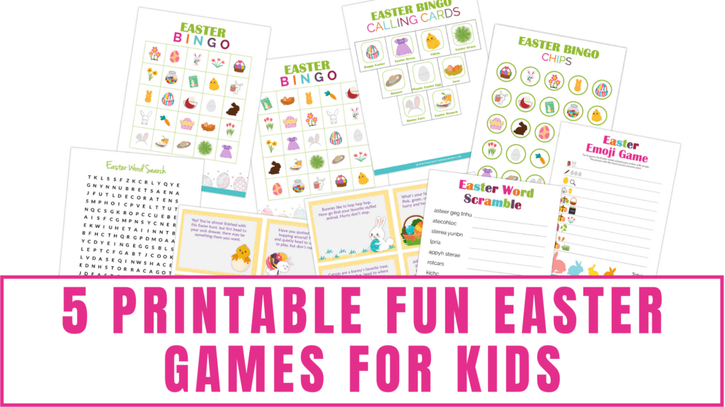 Get your kids excited about the Easter bunny coming with these printable fun Easter games for kids.