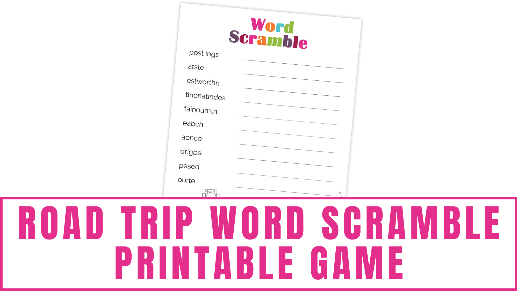 road trip word scramble printable game