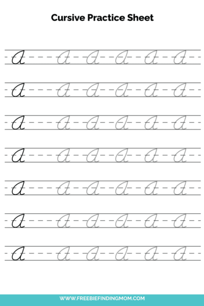 Free Printable Capital Cursive Letter A Practice Sheet PDF