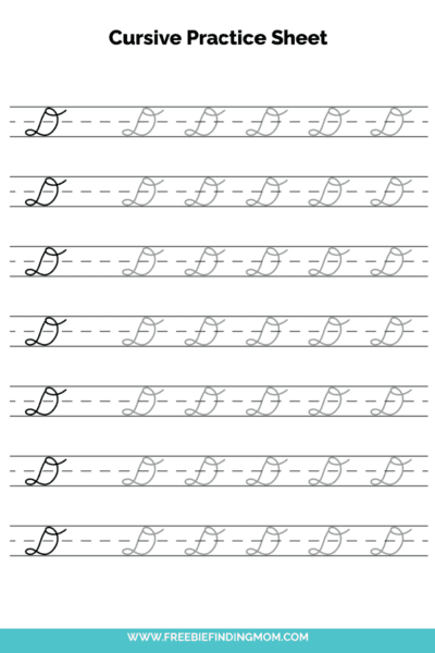 Free Printable Capital Cursive Letter D Practice Sheet PDF