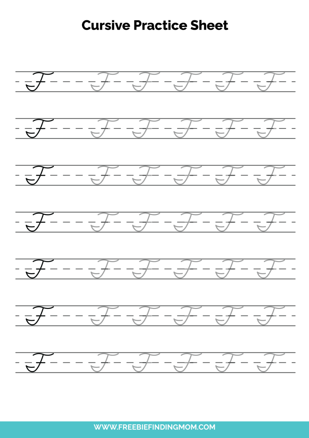 Letter F Cursive Capital