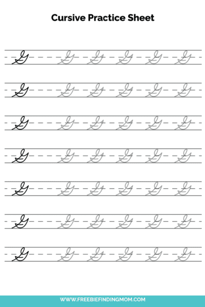 Free Printable Capital Cursive Letter G Practice Sheet PDF