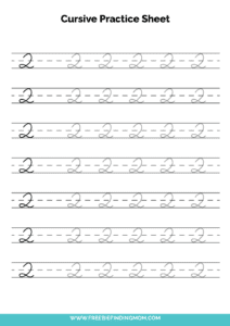 Free Printable Cursive Writing Practice Sheets PDF Downloads