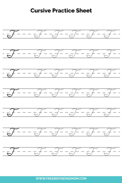 Free Printable Capital Cursive Letter T Practice Sheet PDF