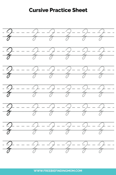 Free Printable Capital Cursive Letter Z Practice Sheet PDF