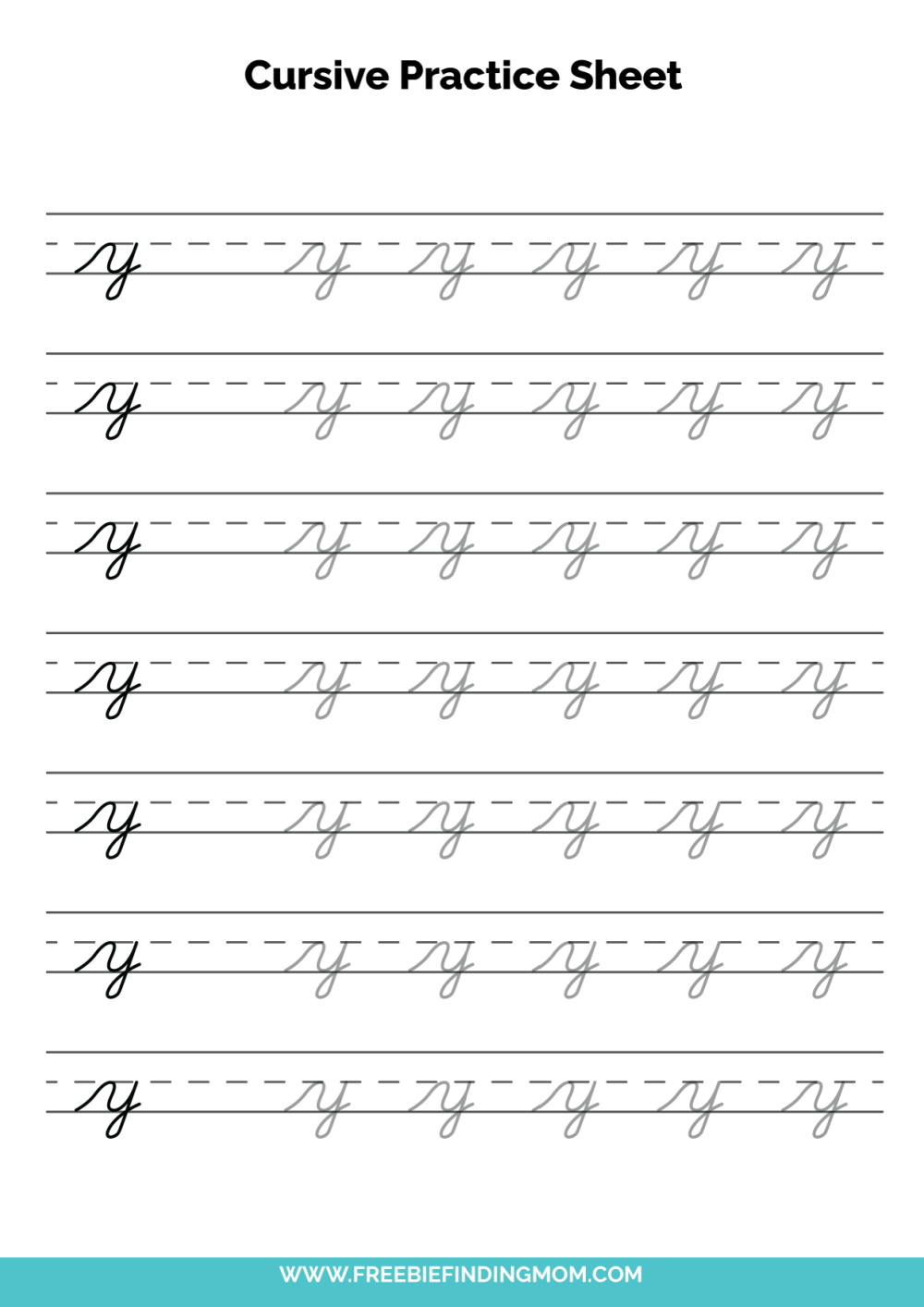 Printable Cursive Letter Y