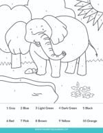 Free Simple Easy Color By Number For Adults and Kids Printables