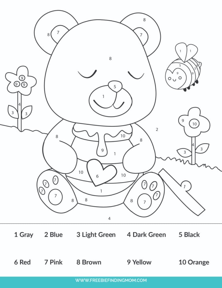 3 Free Simple Easy Color By Number For Adults and Kids Printables
