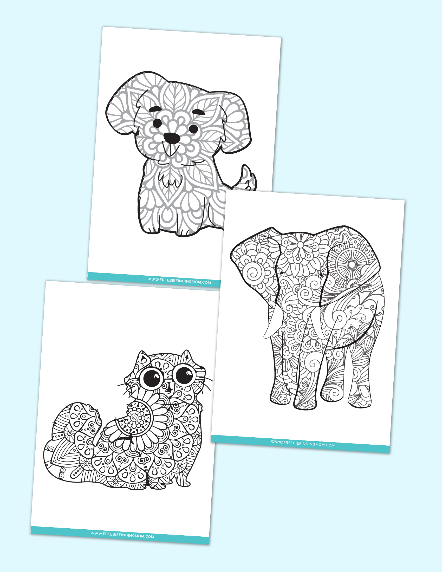 3 Printable Cute Animal Coloring Pages For Adults And Kids Freebie Finding Mom