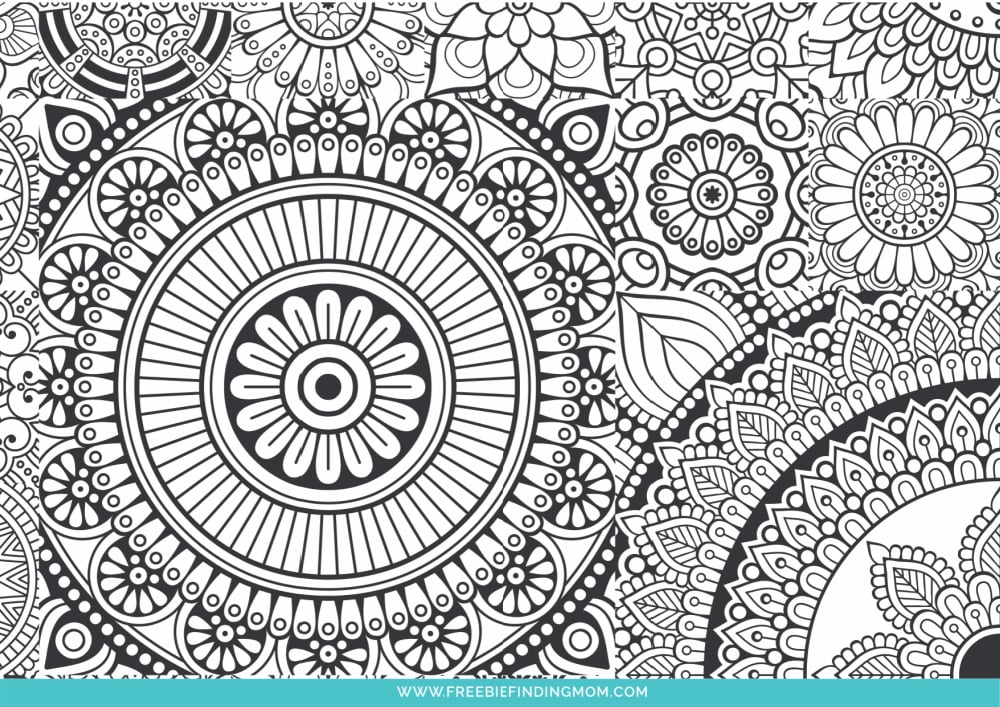 Looking for a harder coloring page? Download these printable unique adult coloring pages of a mandala design.