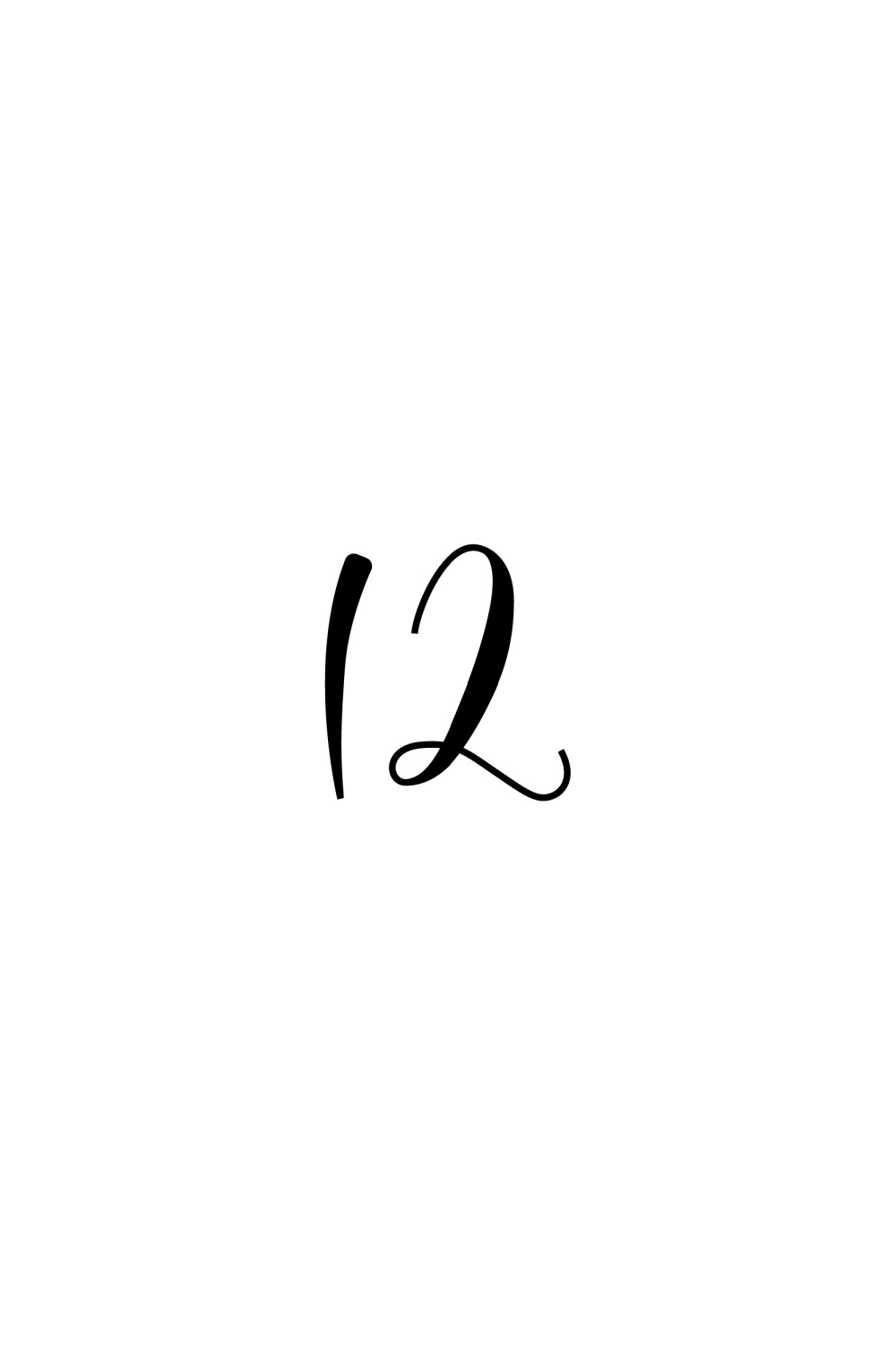 Free Cursive Number 12 Printable Free Cursive Number 12 Printable