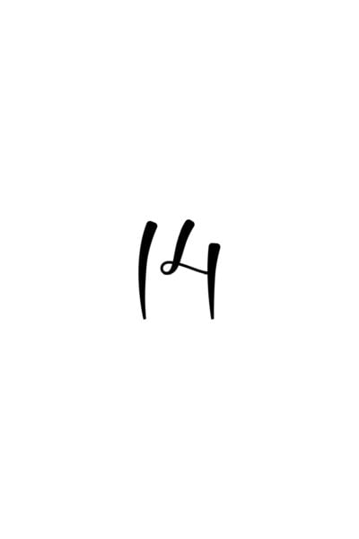 Free Cursive Number 14 Printable