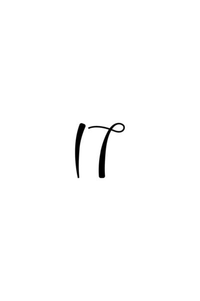 Free Cursive Number 17 Printable