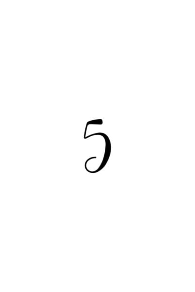Free Cursive Number 5 Printable