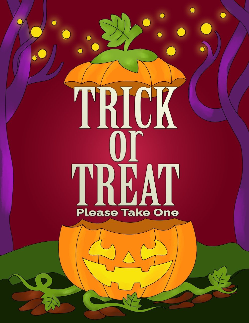 3 Free Please Take One Halloween Sign Printables