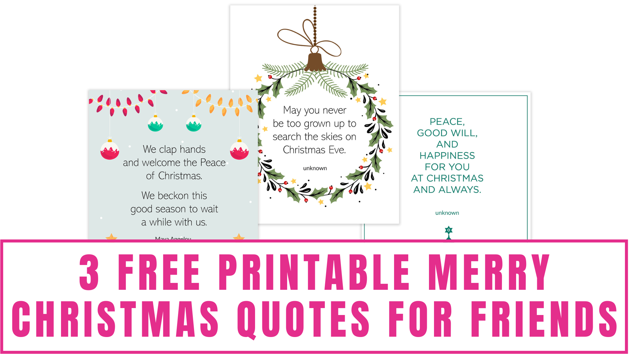 Free Printable Merry Christmas Quotes For Friends